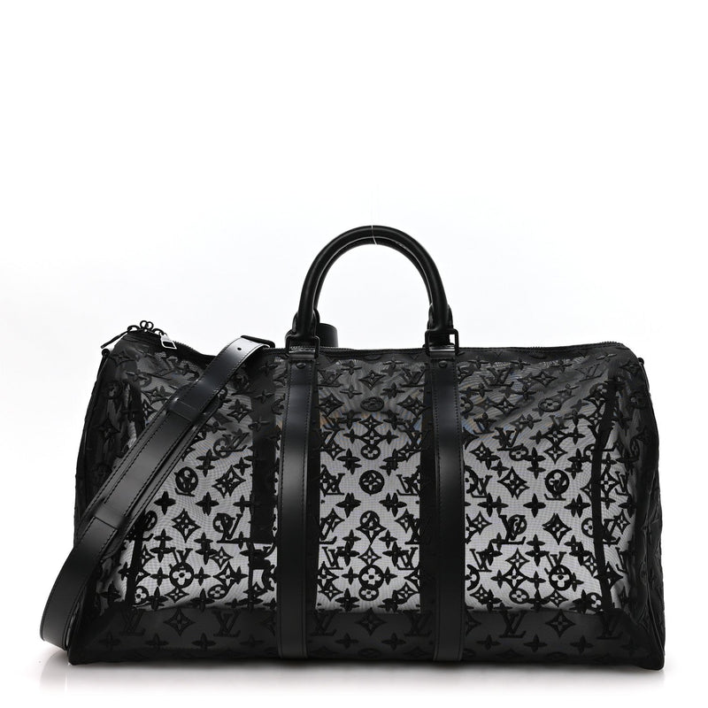 LOUIS VUITTON MONOGRAM SEE THROUGH KEEPALL BANDOULIERE 50 BLACK