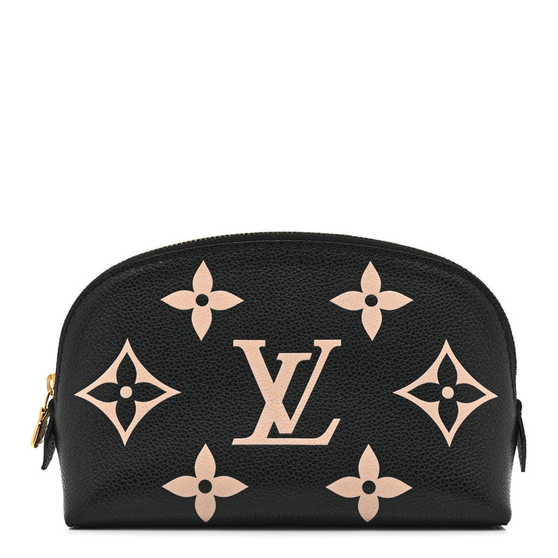 LOUIS VUITTON EMPREINTE MONOGRAM GIANT COSMETIC POUCH BLACK BEIGE