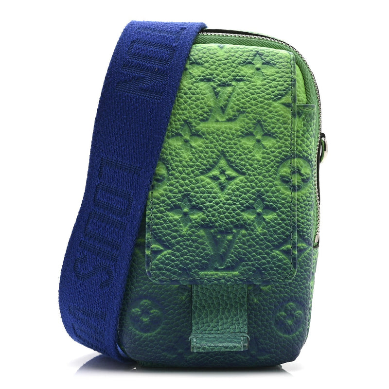 LOUIS VUITTON TAURILLON ILLUSION DOUBLE PHONE CASE BLEU VERT