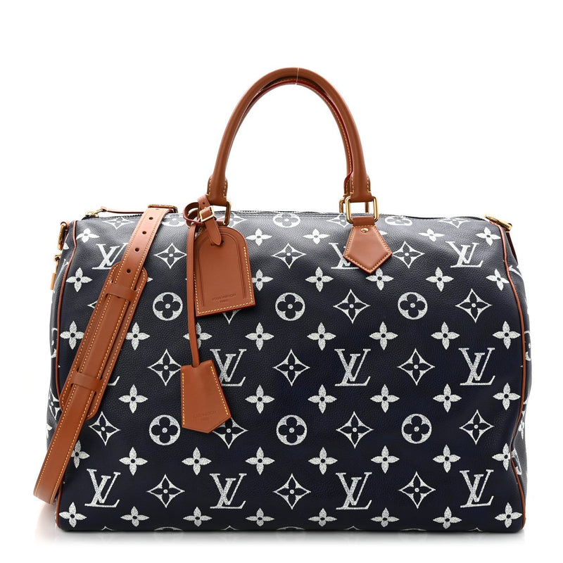 LOUIS VUITTON CALFSKIN MONOGRAM SPEEDY P9 BANDOULIERE 50 INDIGO