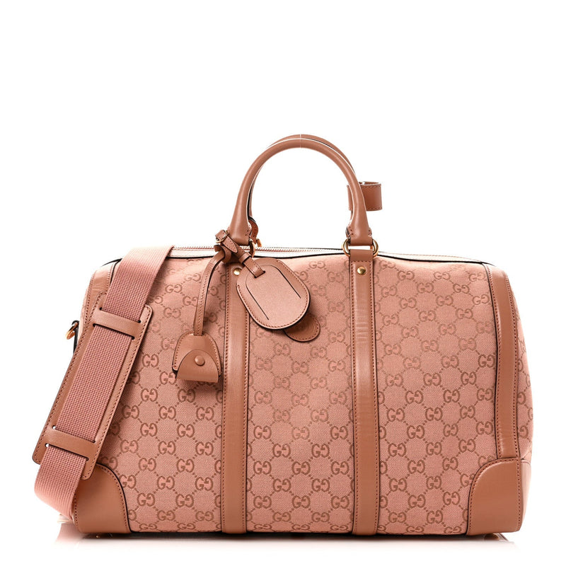 LOUIS VUITTON MONOGRAM AZALEA CALFSKIN SMALL RETRO INTERLOCKING G DUFFLE BAG CLOCHE ROSE PINK