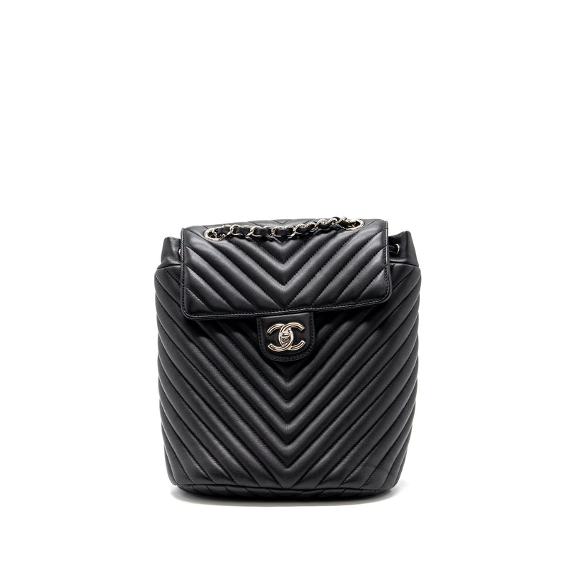 CHANEL SMALL URBAN SPIRIT BACKPACK CHEVRON CALFSKIN BLACK SHW