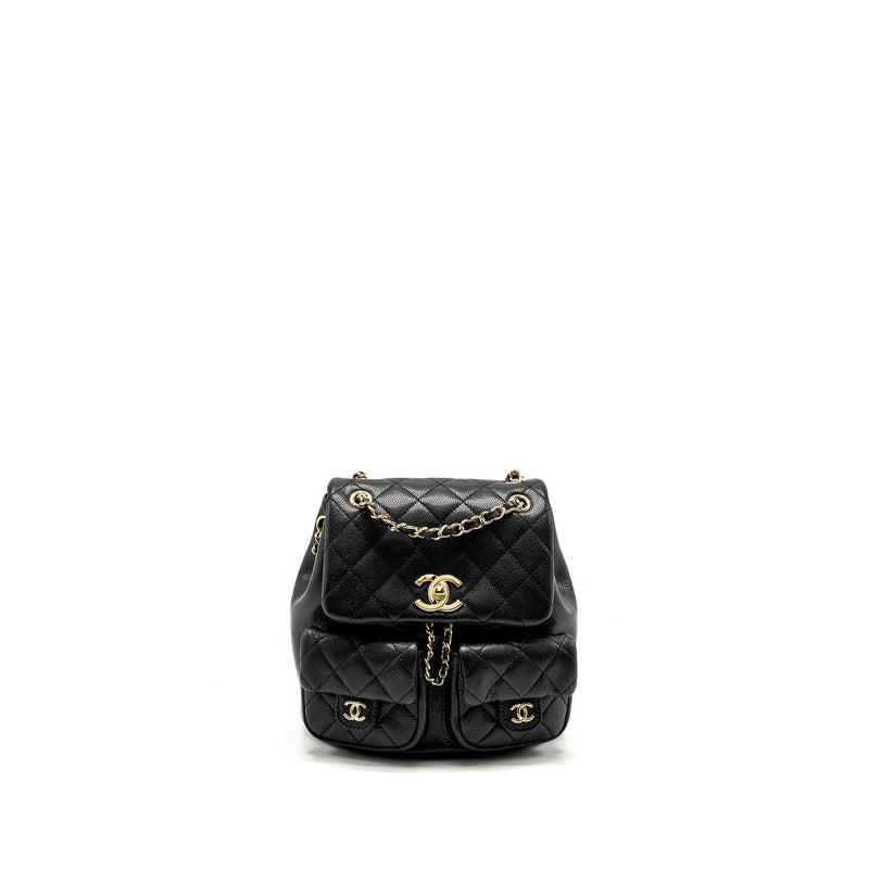 CHANEL TRIPLE PACK BACKPACK CAVIAR BLACK LGHW (MICROCHIP)