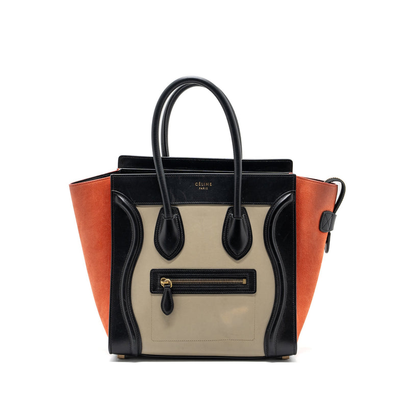 CELINE MICRO LUGGAGE CALFSKIN / SUEDE LEATHER MULTICOLOUR GHW