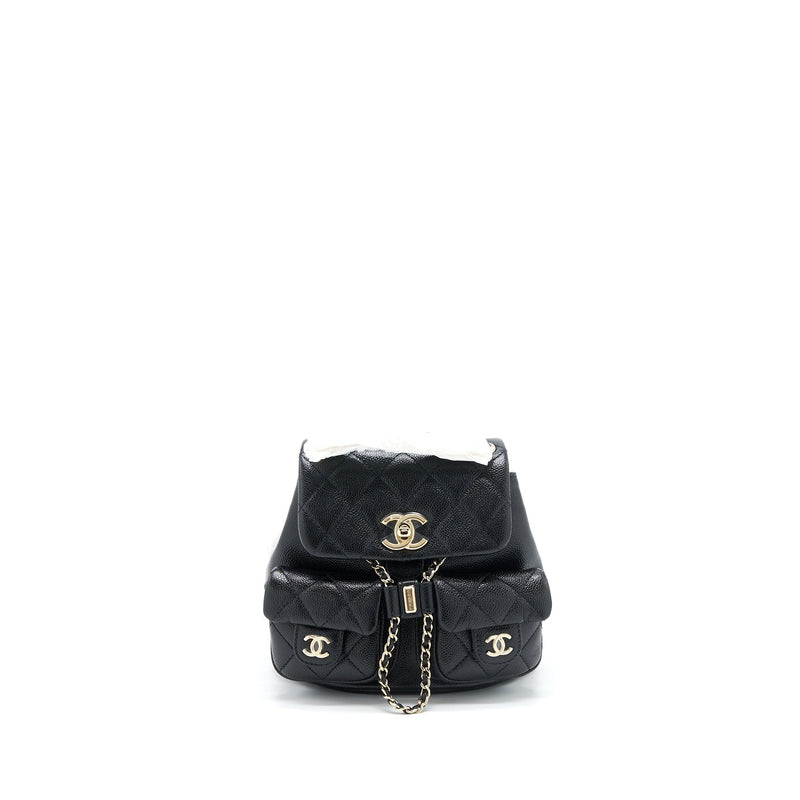CHANEL 23P MINI TRIPLE PACK BACKPACK CAVIAR BLACK LGHW (MICROCHIP)