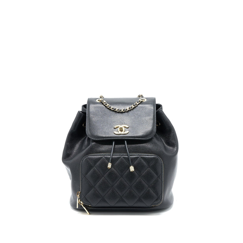 CHANEL 22B AFFINITY BACKPACK CAVIAR BLACK LGHW (MICROCHIP)