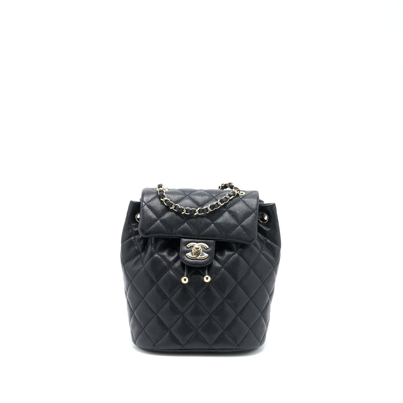 CHANEL 23S MINI FLAP BACKPACK CAVIAR BLACK LGHW (MICROCHIP)