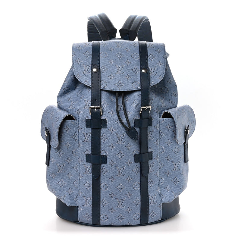 LOUIS VUITTON MONOGRAM HERITAGE CHRISTOPHER BACKPACK MM BLUE