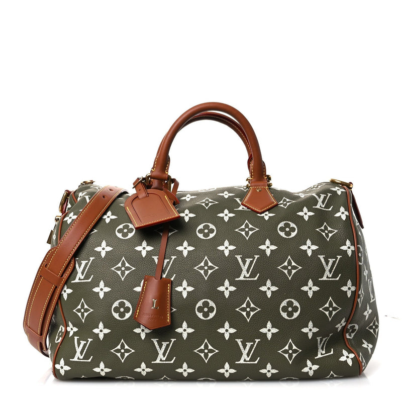 LOUIS VUITTON CALFSKIN MONOGRAM SPEEDY P9 BANDOULIERE 40 GREEN SANCHA