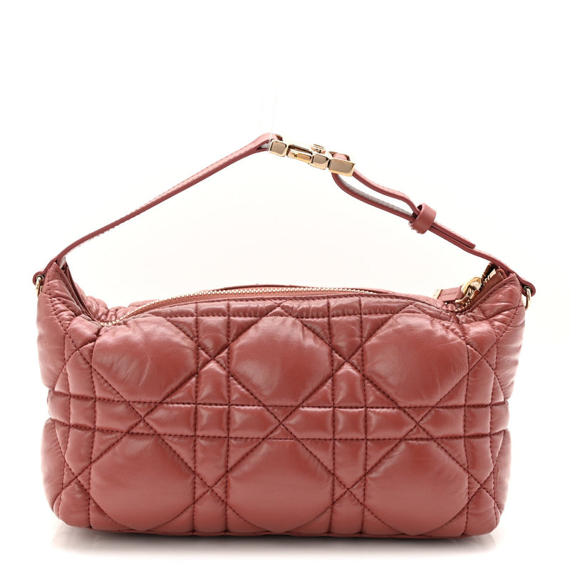 DIOR CALFSKIN MACROCANNAGE MEDIUM DIORTRAVEL NOMAD POUCH RUST