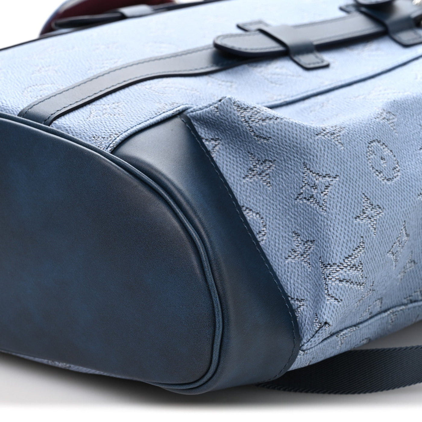 LOUIS VUITTON MONOGRAM HERITAGE CHRISTOPHER BACKPACK MM BLUE
