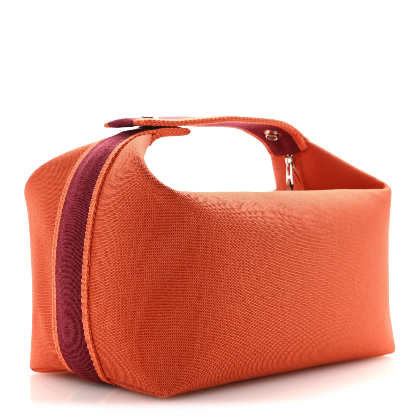 CANVAS LARGE BRIDE-A-BRAC POUCH ORANGE FEU BURGUNDY