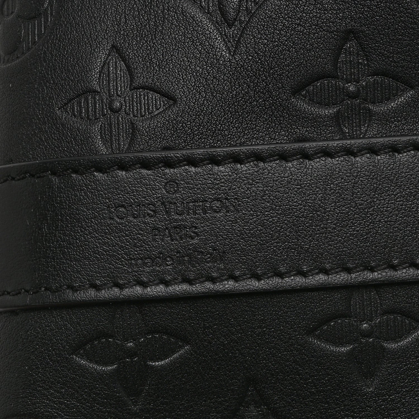 LOUIS VUITTON CALFSKIN SHADOW MONOGRAM KEEPALL BANDOULIERE 50 BLACK