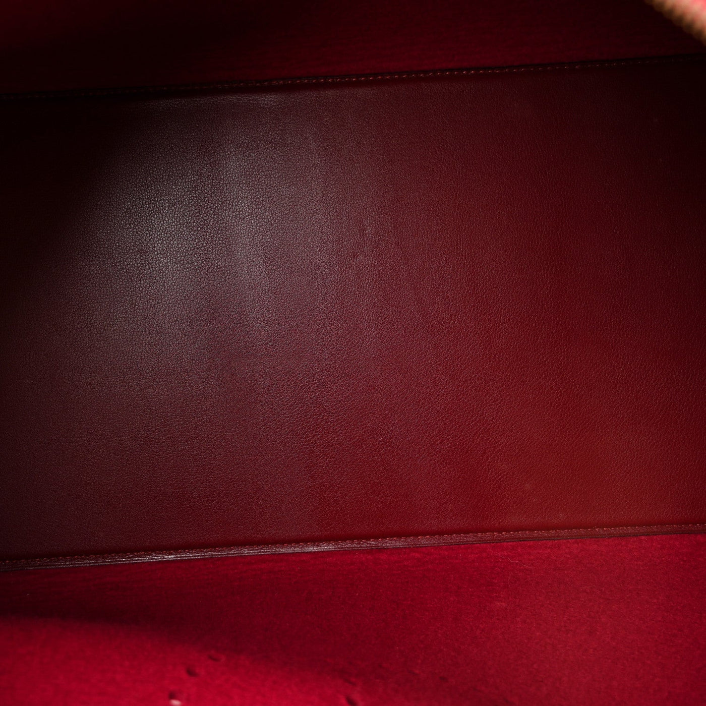 HERMES FELT BARENIA FEU2DOU TRAVEL BAG ROUGE VIF ROUGE H