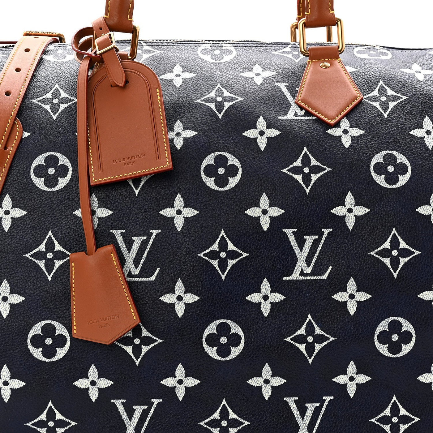 LOUIS VUITTON CALFSKIN MONOGRAM SPEEDY P9 BANDOULIERE 50 INDIGO