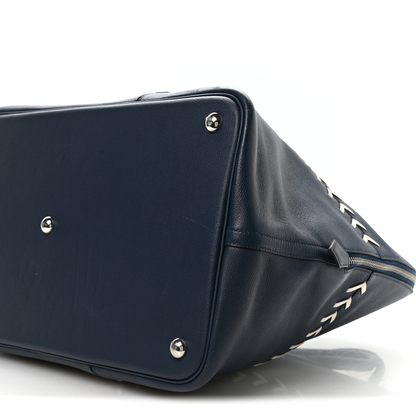 HERMES EVERCOLOR 1923 BOLIDE 45 BASEBALL BAG BLEU DE MALTE BLANC