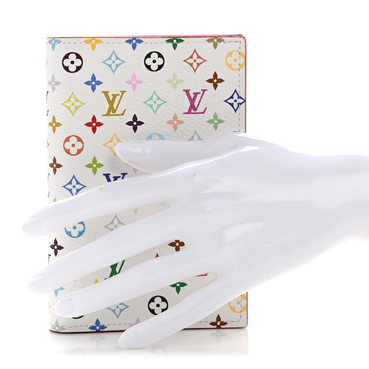 LV X TM MONOGRAM MULTICOLOR PASSPORT COVER WHITE