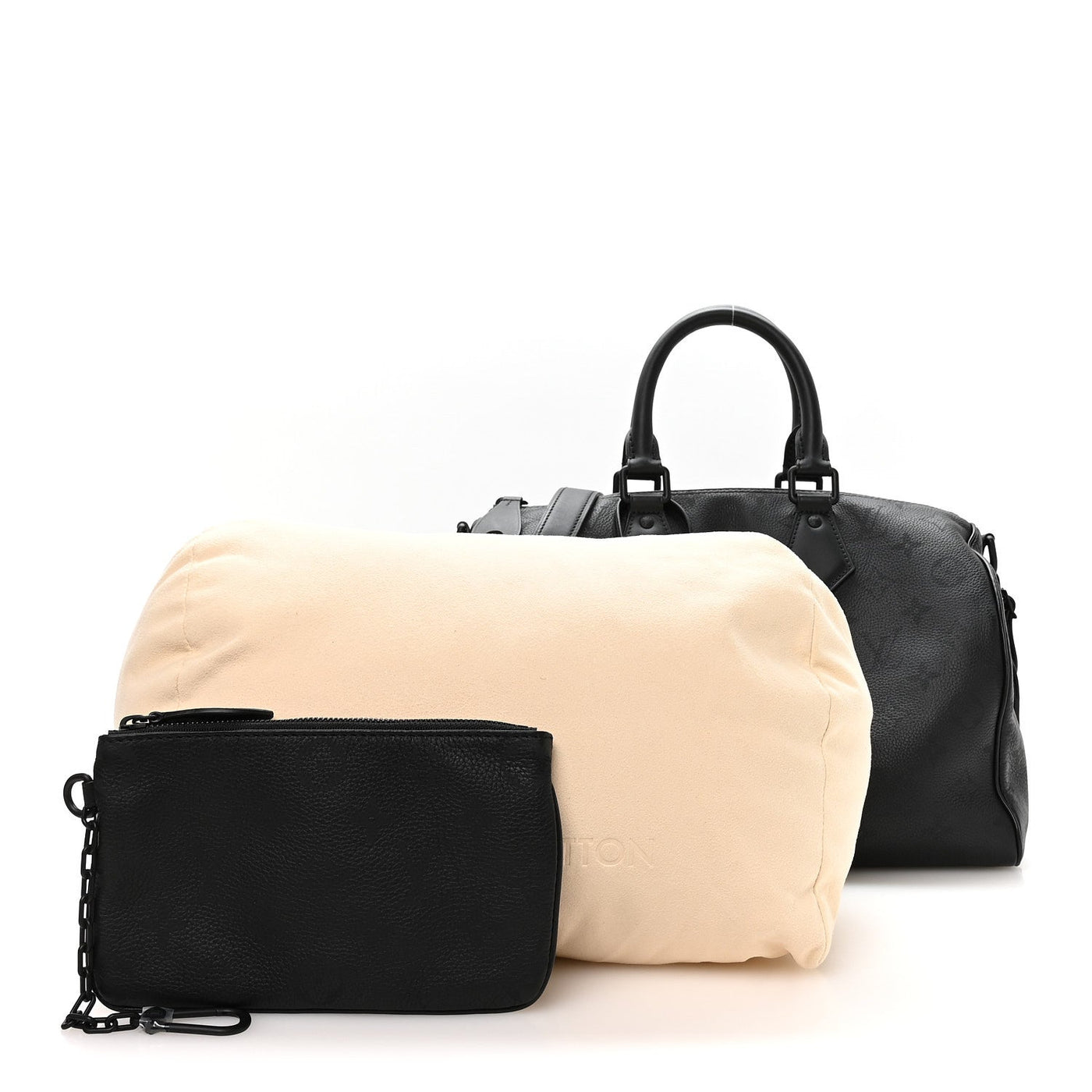 LOUIS VUITTON CALFSKIN MONOGRAM SPEEDY P9 BANDOULIERE 30 ULTRA BLACK