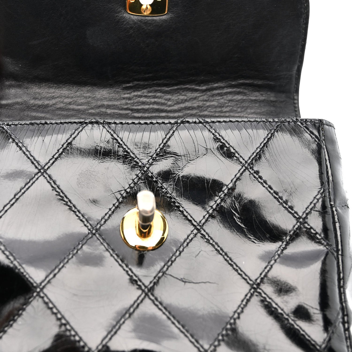 CELINE PATENT FLAP WAIST BELT BAG BLACK