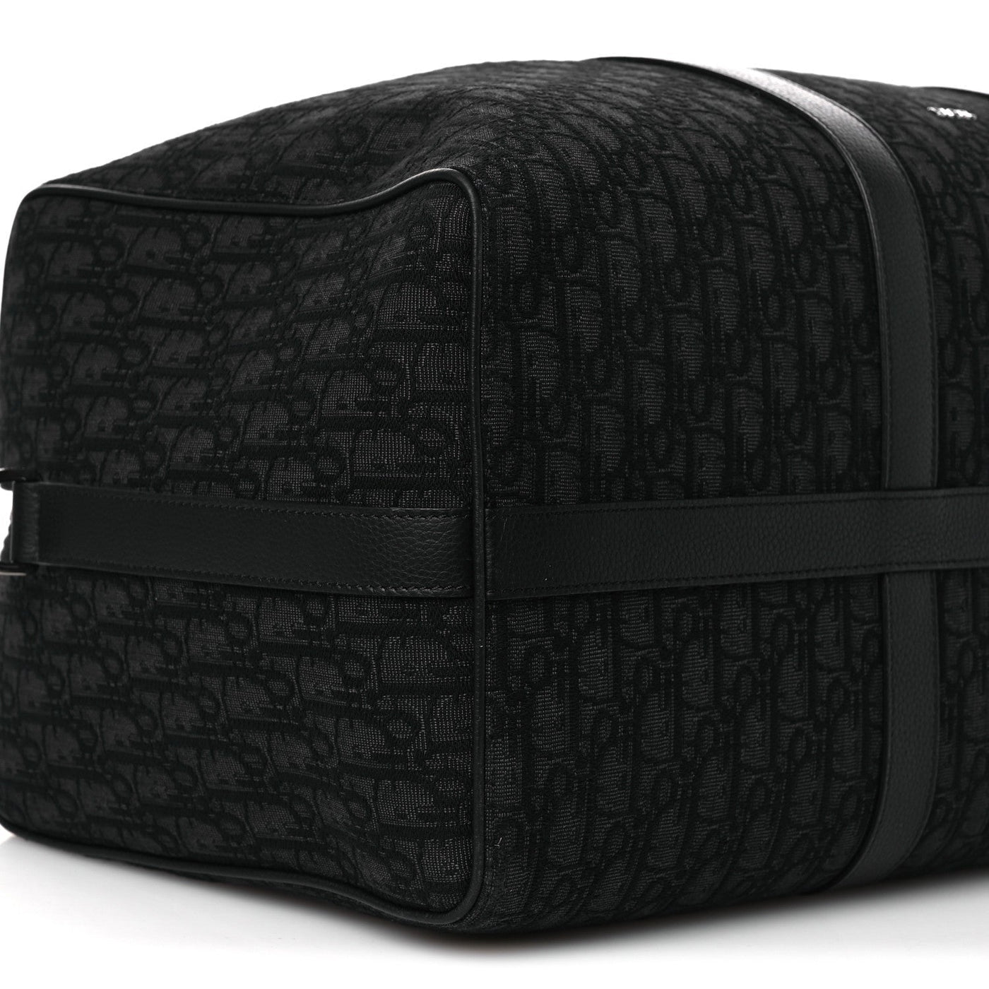DIOR OBLIQUE JACQUARD GRAINED CALFSKIN LINGOT 50 BLACK