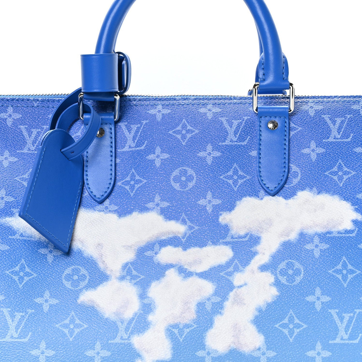 LOUIS VUITTON MONOGRAM CLOUDS KEEPALL BANDOULIERE 50 BLUE