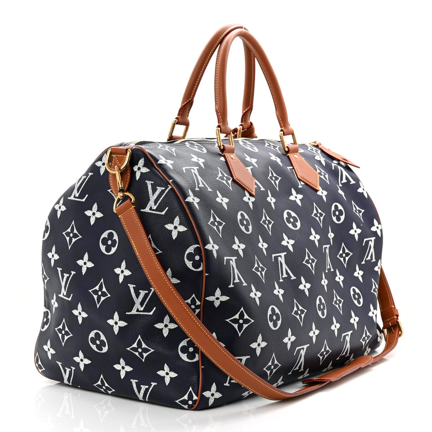 LOUIS VUITTON CALFSKIN MONOGRAM SPEEDY P9 BANDOULIERE 50 INDIGO