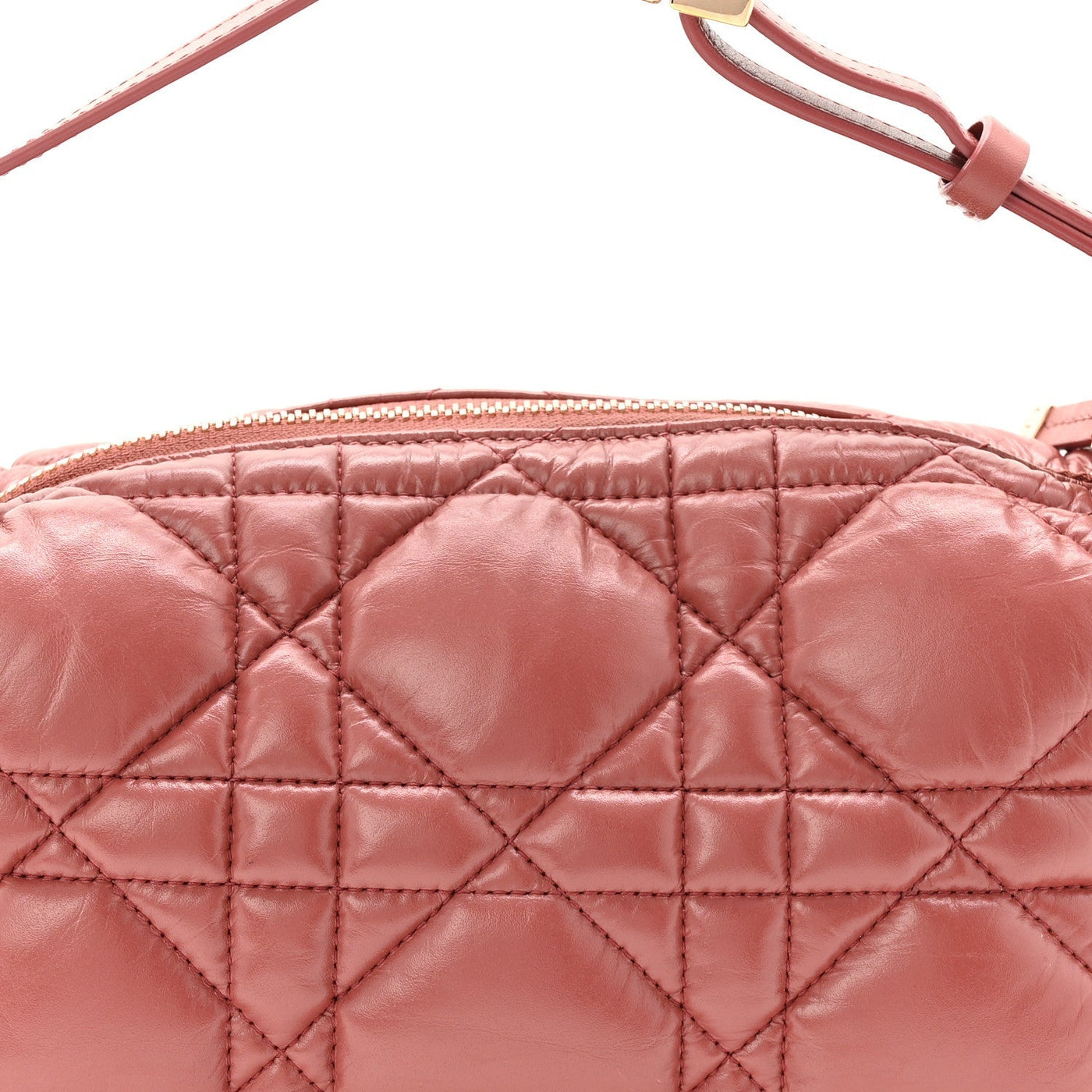 DIOR CALFSKIN MACROCANNAGE MEDIUM DIORTRAVEL NOMAD POUCH RUST