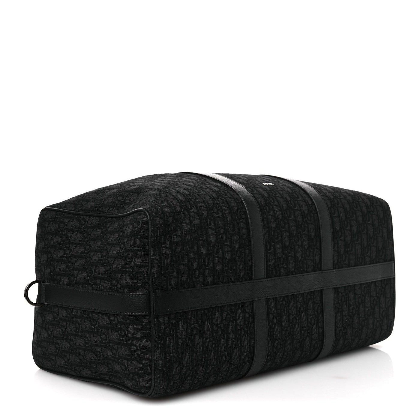 DIOR OBLIQUE JACQUARD GRAINED CALFSKIN LINGOT 50 BLACK