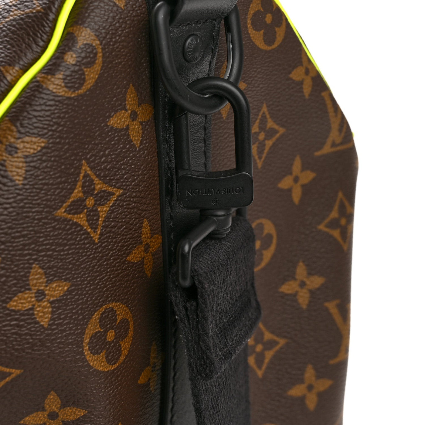 LOUIS VUITTON MONOGRAM MACASSAR KEEPALL BANDOULIERE 50 FLORESCENT YELLOW