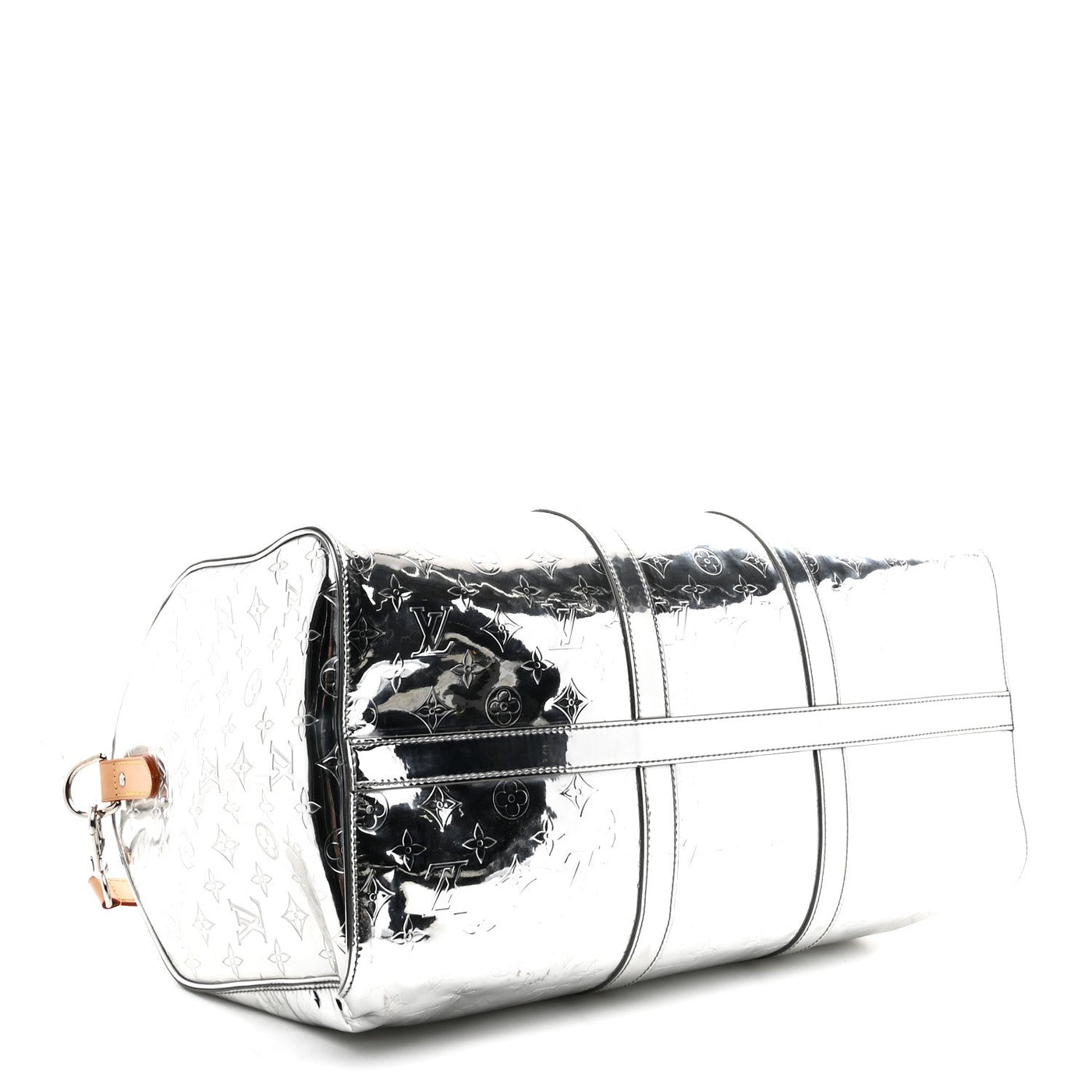 LOUIS VUITTON MONOGRAM MIRROR KEEPALL BANDOULIERE 50 SILVER