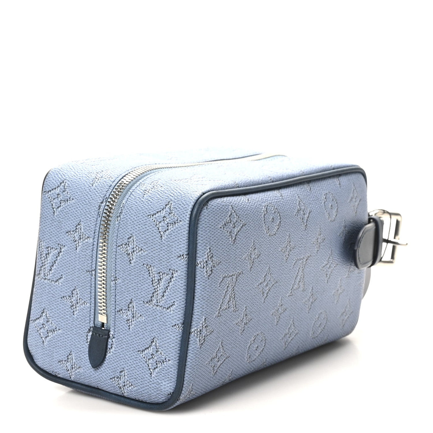 LOUIS VUITTON MONOGRAM HERITAGE LOCKER DOPP KIT TOILET POUCH BLUE