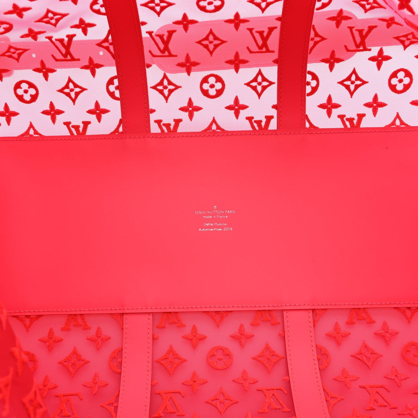 LOUIS VUITTON MONOGRAM FLUO SEE THROUGH KEEPALL BANDOULIERE 50 ROSE