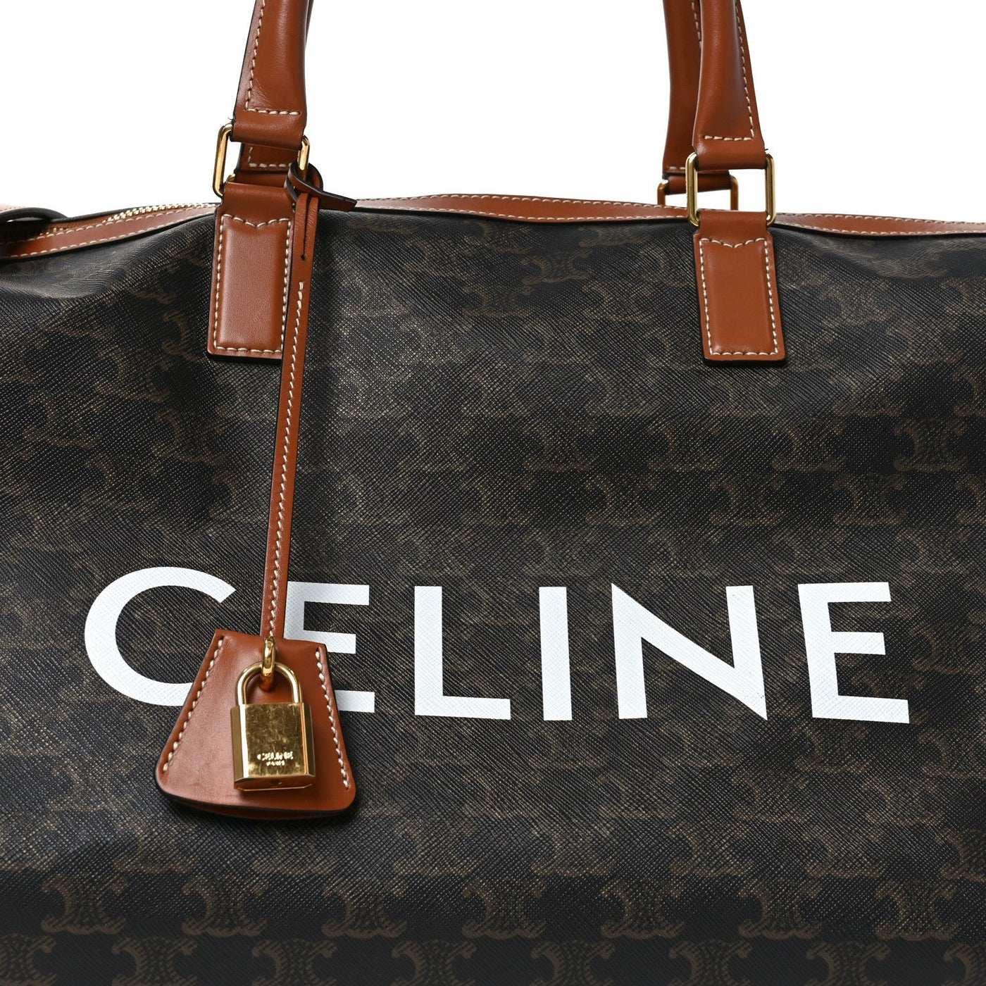 CELINE TRIOMPHE CANVAS LARGE VOYAGE DUFFLE TAN
