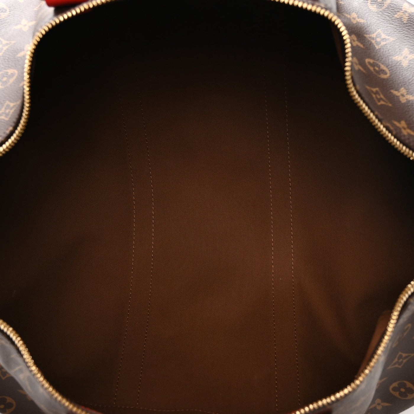 LOUIS VUITTON CALFSKIN MONOGRAM KEEPALL BANDOULIERE 50 COQUELICOT