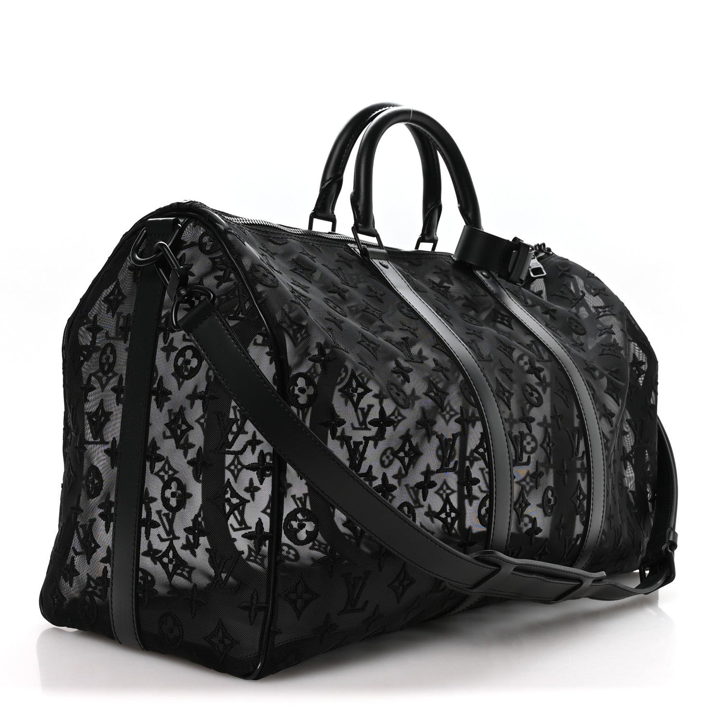 LOUIS VUITTON MONOGRAM SEE THROUGH KEEPALL BANDOULIERE 50 BLACK