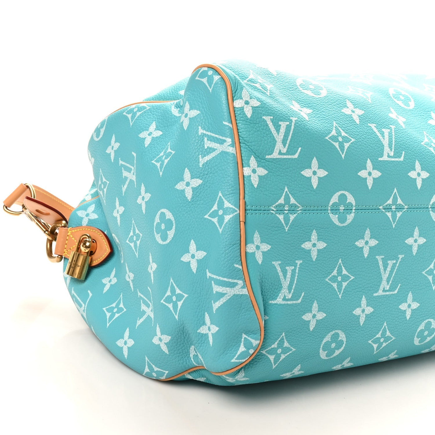 LOUIS VUITTON CALFSKIN MONOGRAM SPEEDY P9 BANDOULIERE 40 TURQUOISE