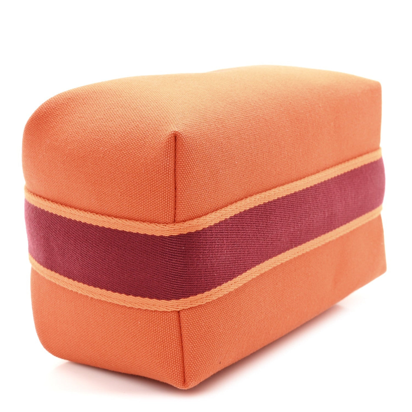 CANVAS SMALL BRIDE-A-BRAC POUCH ORANGE BURGUNDY