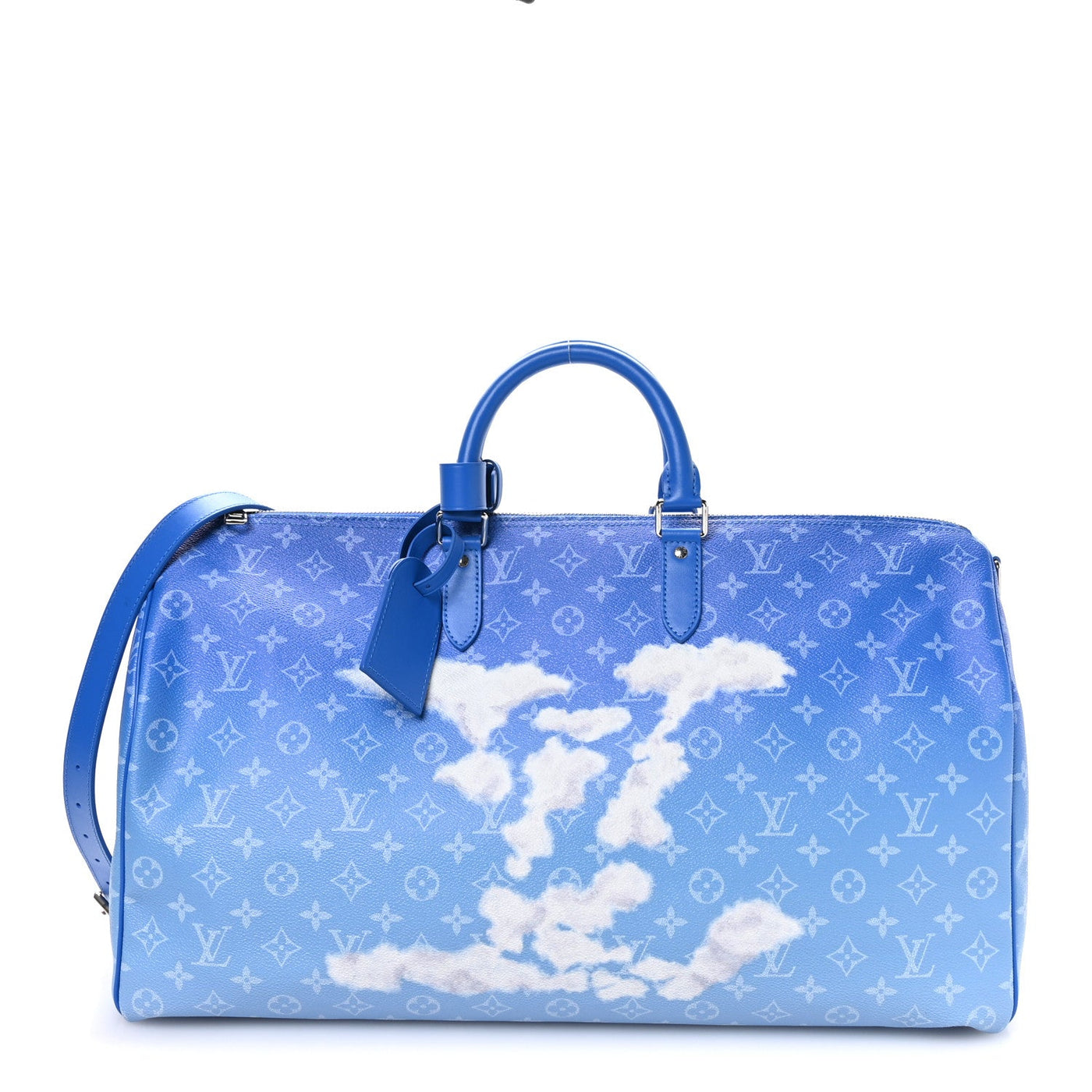 LOUIS VUITTON MONOGRAM CLOUDS KEEPALL BANDOULIERE 50 BLUE