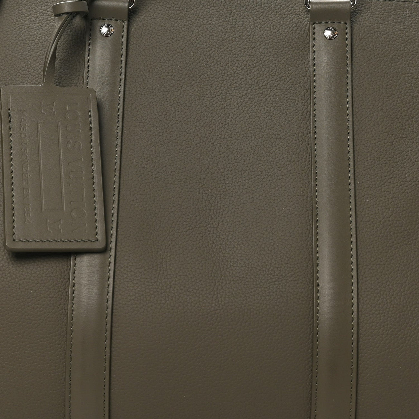 LOUIS VUITTON GRAINED CALFSKIN AEROGRAM KEEPALL BANDOULIERE 50 KHAKI