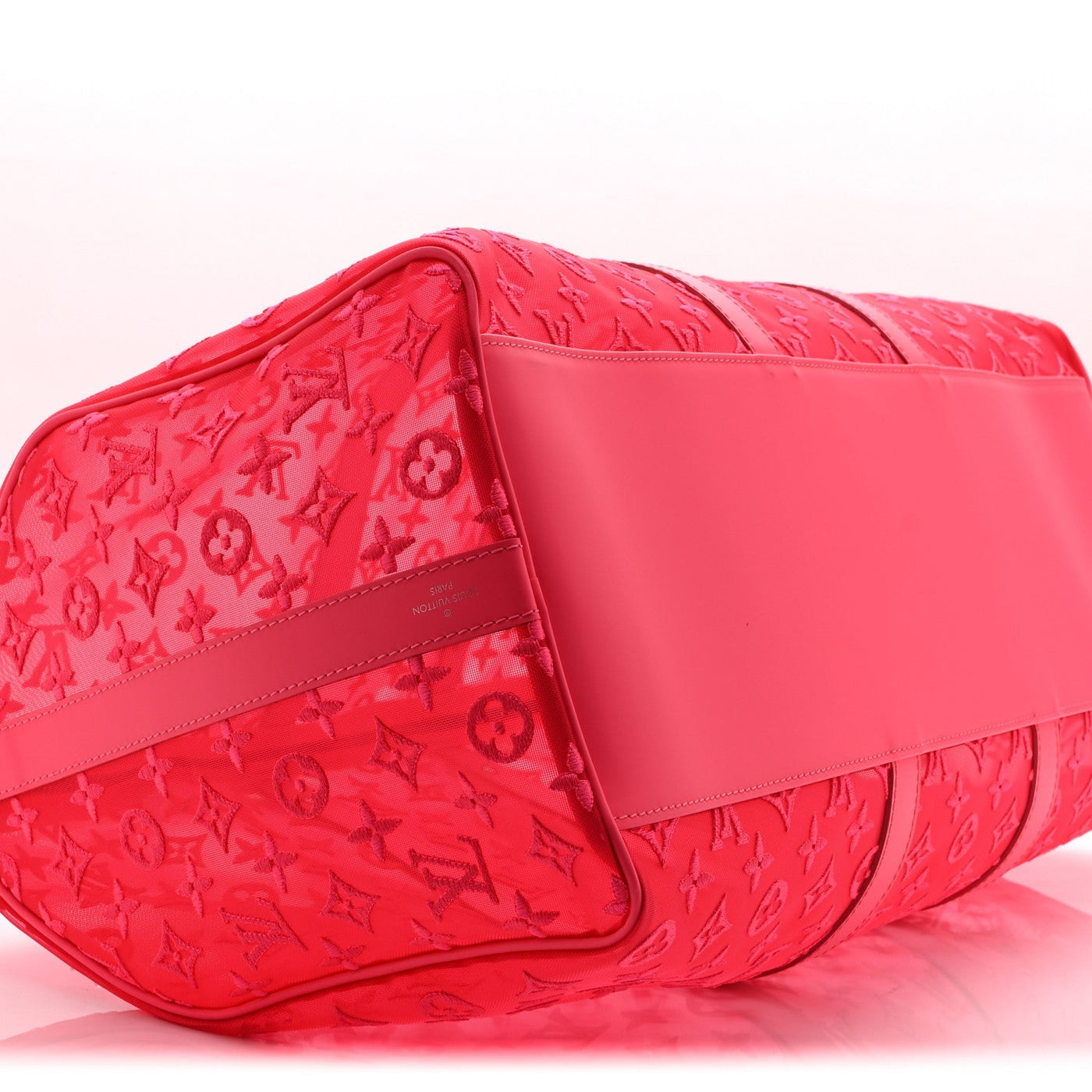 LOUIS VUITTON MONOGRAM FLUO SEE THROUGH KEEPALL BANDOULIERE 50 ROSE