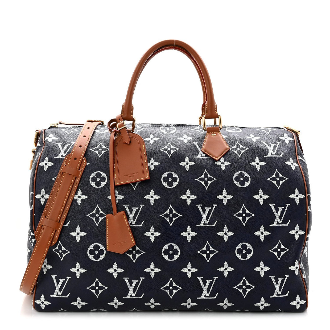 LOUIS VUITTON CALFSKIN MONOGRAM SPEEDY P9 BANDOULIERE 50 INDIGO