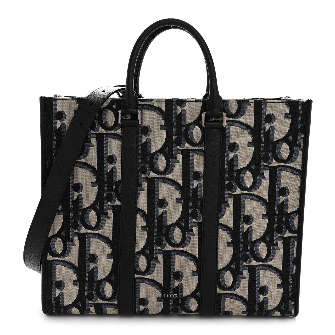 DIOR MAXI OBLIQUE JACQUARD EAST WEST TOTE BEIGE BLUE