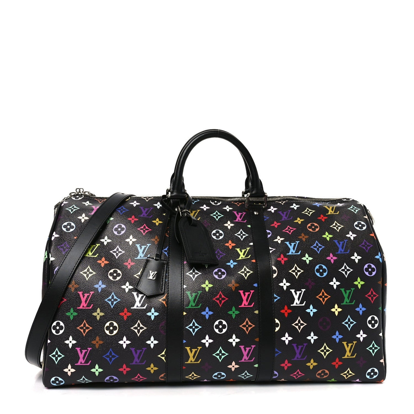 LV X TM MONOGRAM MULTICOLOR KEEPALL BANDOULIERE 50 BLACK