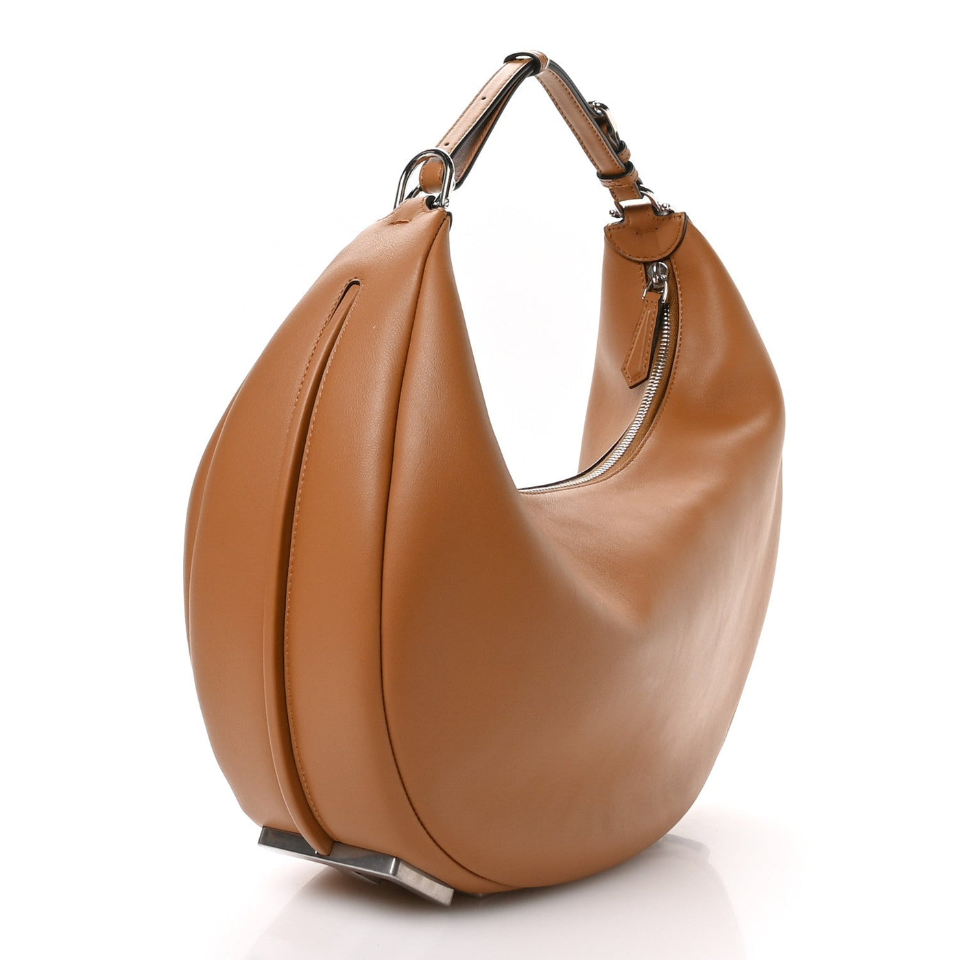 FENDI VITELLO GRACE MATTE MEDIUM FENDIGRAPHY HOBO BAG CARAMELLO