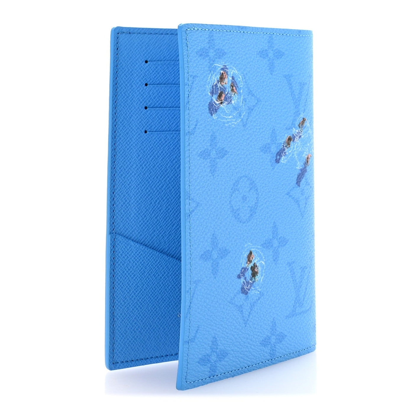 LOUIS VUITTON MONOGRAM SPORTS PASSPORT COVER POOL BLUE