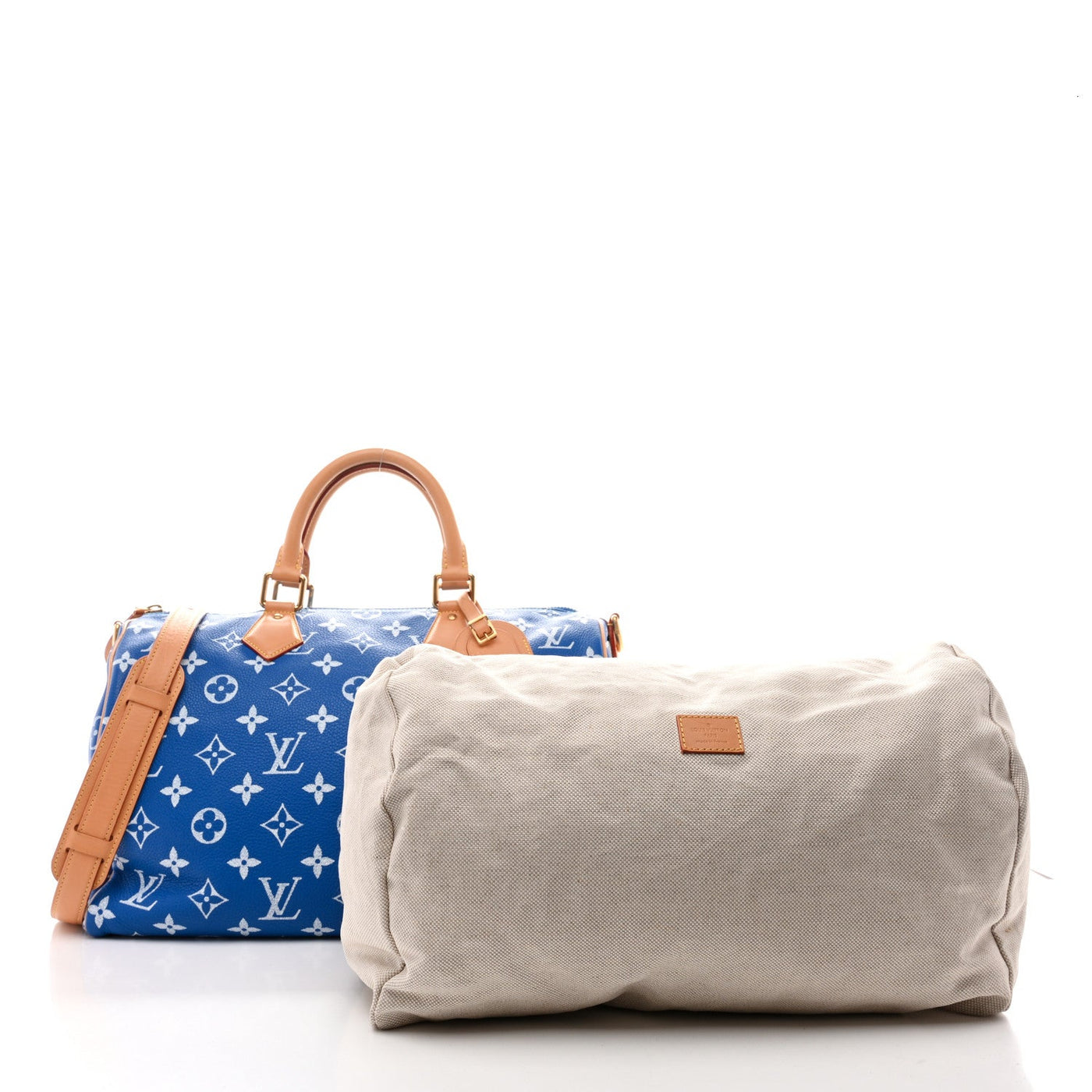 LOUIS VUITTON CALFSKIN MONOGRAM SPEEDY P9 BANDOULIERE 40 BLUE