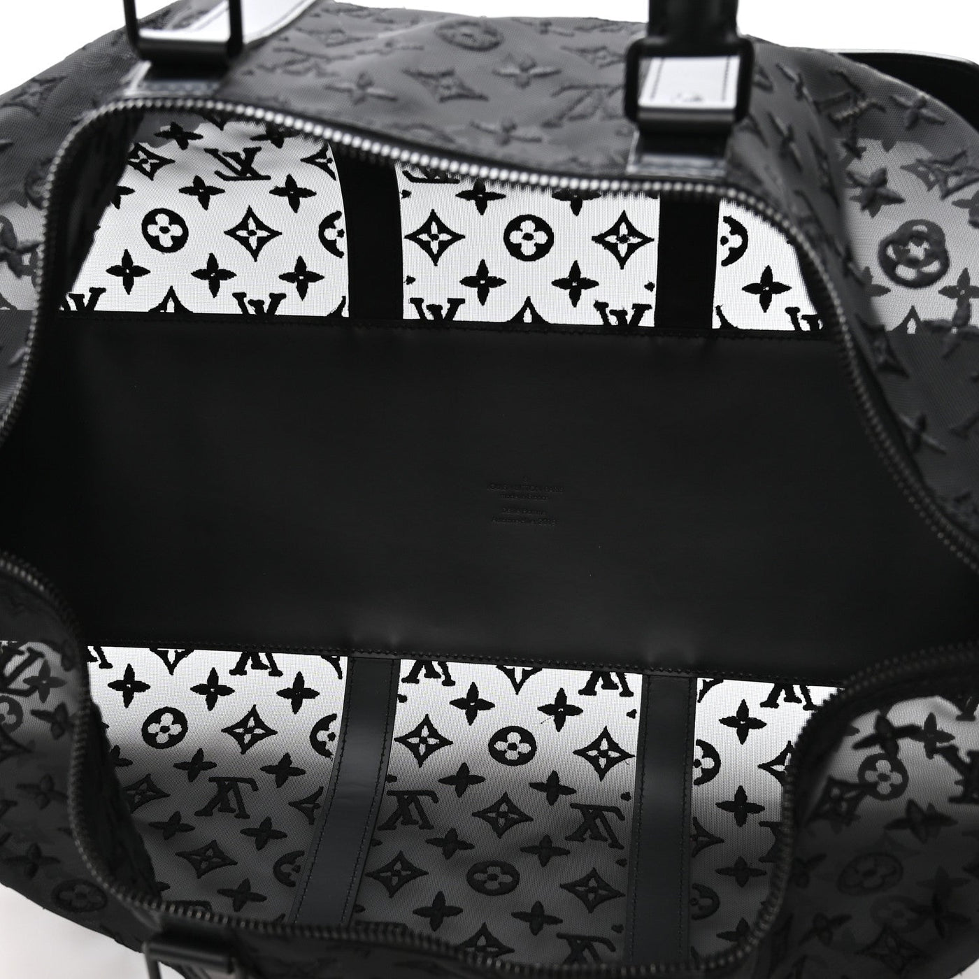 LOUIS VUITTON MONOGRAM SEE THROUGH KEEPALL BANDOULIERE 50 BLACK