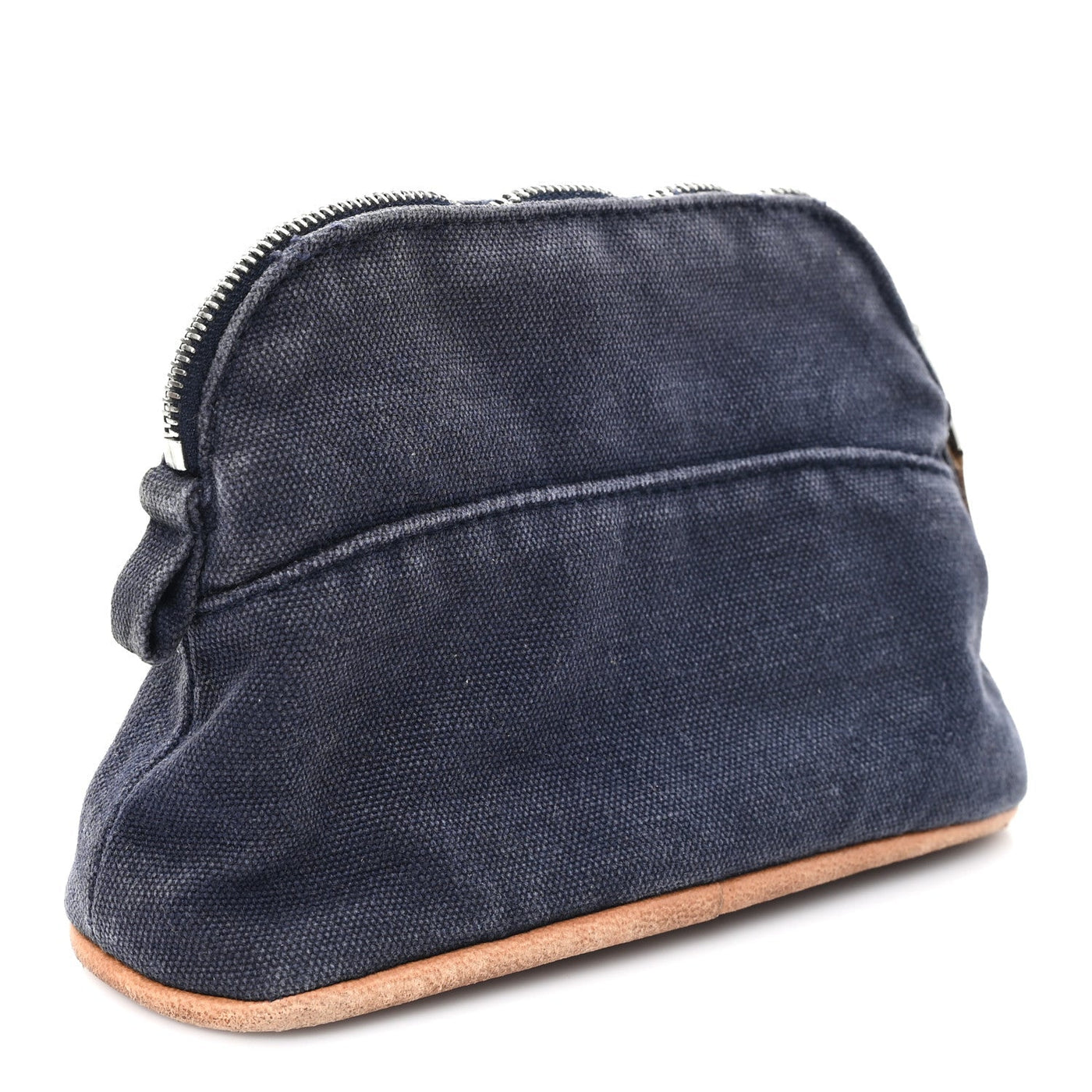 HERMES COTTON CANVAS BOCOTTON CANVAS MINI MINI BOLIDE TRAVEL COSMETIC POUCH BLACK