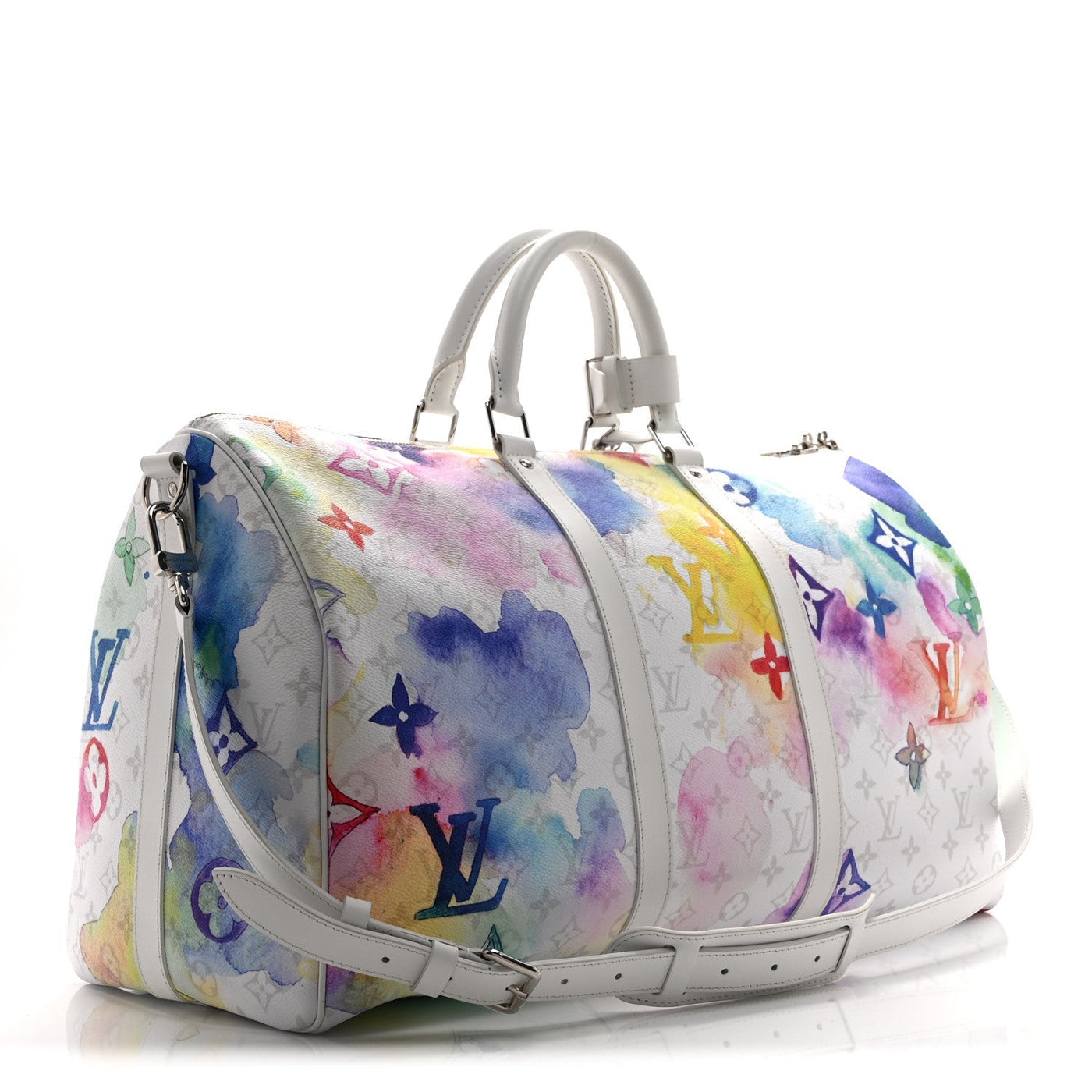 LOUIS VUITTON MONOGRAM WATERCOLOR KEEPALL BANDOULIERE 50 MULTICOLOR
