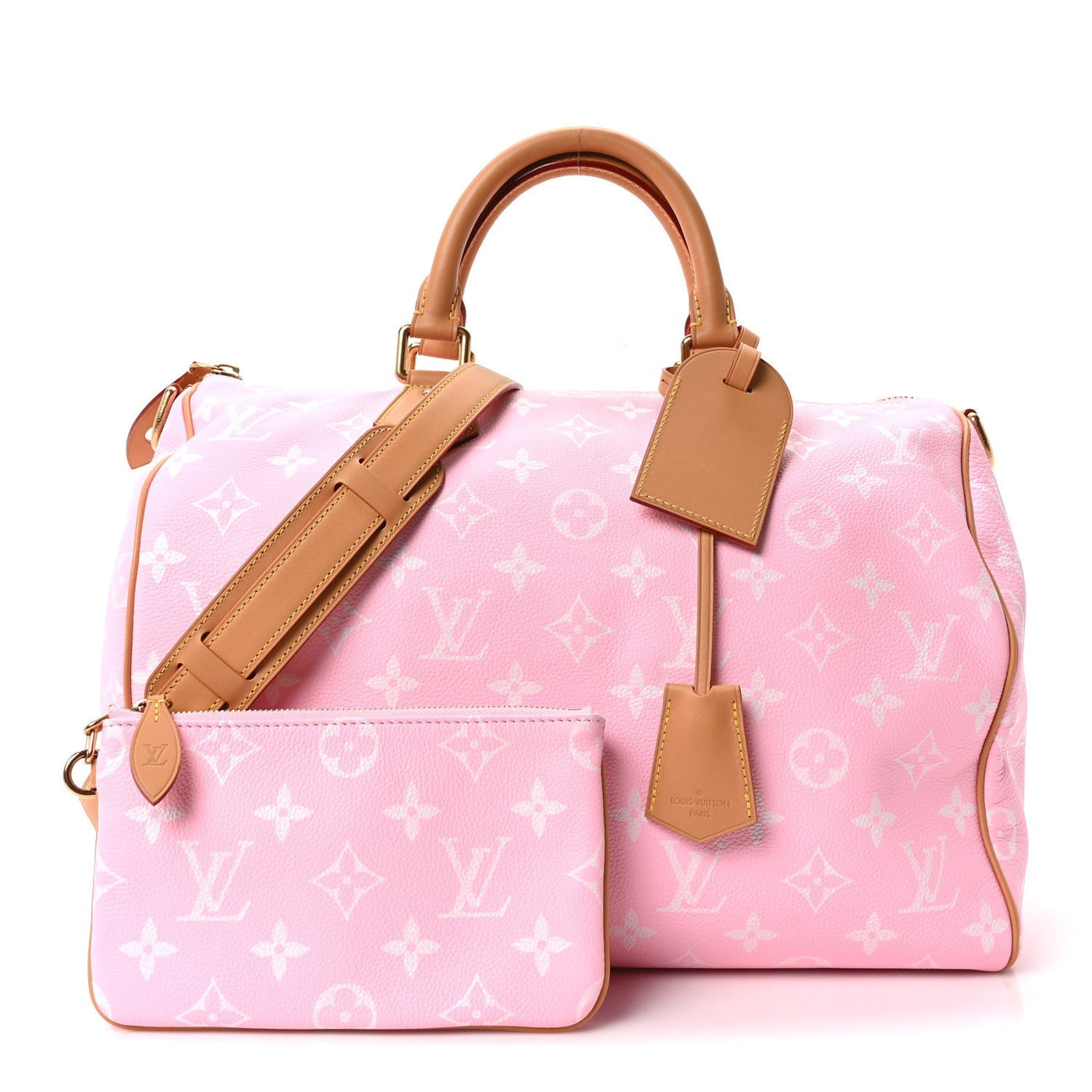LOUIS VUITTON CALFSKIN MONOGRAM SPEEDY P9 BANDOULIERE 40 CANDY